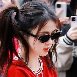 Lunettes de soleil œil de chat couleur thé avec monture noire pour femmes, verres polarisés UV400, monture complète en PC TAC, YC9040 C3 - Product Image 3