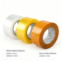 Cinta de Embalaje Acrílica Transparente BOPP de 100 m, 48 mm, Activada por Agua, Reforzada, para Sellado de Cajas, Autoadhesiva, con Logotipo para Embalaje