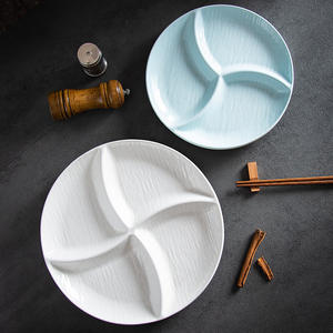 Ménage Cuisine Céramique Réduit Graisse Assiette À Dîner Plateau <span class=keywords><strong>Vaisselle</strong></span> En Porcelaine De Sable Mouvant Assiette Divisée Assiette À Dîner - Product Image 2