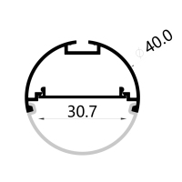 Profilé de tube rond à led profilé en aluminium profilé de canal à LED avec diffuseur à led incurvé