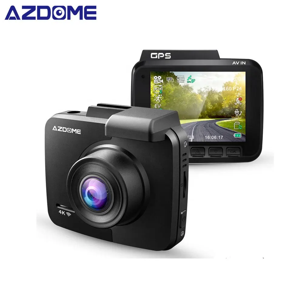 AZDOME GS63H Dash Cam Black Box in Car DVR Wifi Camera Video Recorder Built in WiFi GPS 2.4 Inch LCD UHD 4K Night Vision