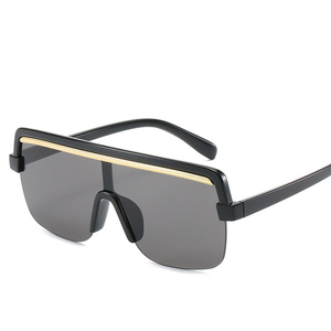 Une Pièce <span class=keywords><strong>Lunettes</strong></span> De Soleil Surdimensionnées Femme <span class=keywords><strong>Vintage</strong></span> Rétro Plat Mince Ombre <span class=keywords><strong>Lunettes</strong></span> de Soleil Carré Pilote Luxe - Product Image 1
