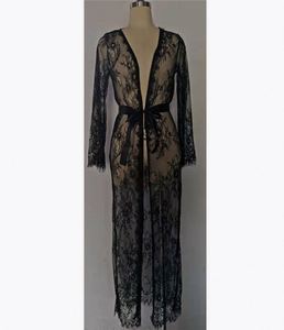 SFY2305 Nouvelle Robe Longue en Dentelle Pas Chère pour Femme, Pyjama Sexy Transparent, Peignoir, Vêtement de Nuit, Lingerie Légère - Product Image 5