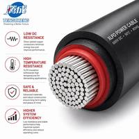Câble solaire en cuivre étamé XLPO 4/6/8 AWG DC IP67 CE 1.5KV homologué pour la construction, la connexion de batteries industrielles, système solaire