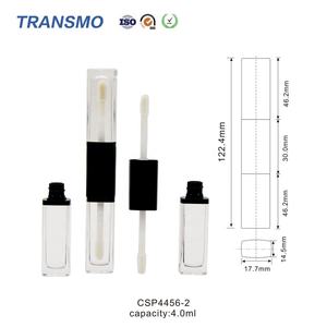 Custom Lip Gloss Tube square Lip Gloss Tubes Dual 5ml Lip Gloss Tubes with <b>Wands</b> Custom logo - Product Image 2