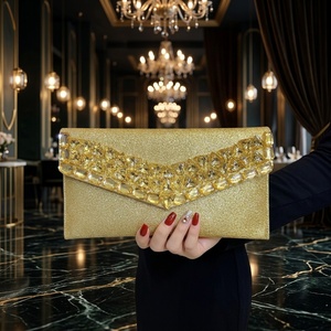 Shinny <strong>Women</strong> Evening Bag Vegan Sparkly Clutch Purse Chain Shoulder Crossbody Party Wedding Purse Rhinestone Beaded Envelope Bag - Product Image 1