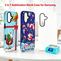 FONLYU Coque de téléphone vierge 2-en-1 par sublimation pour Samsung S25 S23 S22 S21 S24 S23+ S24 Ultra FE Edge A54 A55 en TPU antichoc