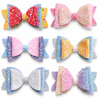 Barrettes à cheveux scintillantes avec nœuds en sequins, style Kpop, nœuds en strass colorés pour filles et femmes, accessoires de fête et de danse