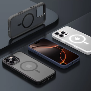 Étui de téléphone portable de luxe avec chargeur magnétique sans fil, en TPU translucide givré et PC, pour iPhone 16 15 14 <span class=keywords><strong>13</strong></span> <span class=keywords><strong>Pro</strong></span> Max - Product Image 2