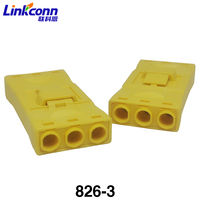 Connecteur de fil enfichable 3 broches certifié CE connecteur de borne à déconnexion rapide 826-3 câble connexion d'alimentation accessoires électriques