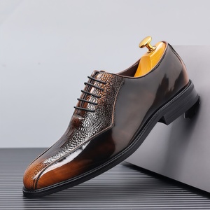 Zapatos de Boda de Diseño de Lujo con Patrón Moderno, Transpirables, Combinables con Todo, Estilo Británico, de Alta Gama, de Cuero Genuino para Negocios - Product Image 1