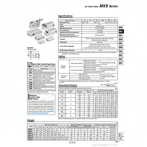 Table coulissante pneumatique SMC Pneumatics MXS8-40BSAT pièces pneumatiques de haute qualité - Product Image 1
