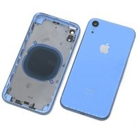 Coque arrière pour XR, bleue, en PC, compatible avec la charge sans fil, pièce de rechange pour téléphone portable