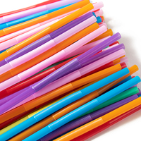 6x260mm Pailles jetables en plastique biodégradable écologiques pour boissons, fêtes, traiteur et usage en bar