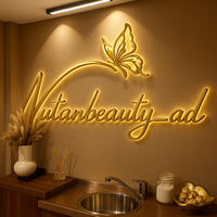 Lettre de signalisation personnalisée en métal 3D pour entreprise, enseigne de salon de beauté, enseigne de magasin, enseigne publicitaire en métal, logo en métal pour salon de beauté
