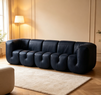 Ensemble de canapés modulaires en cuir modernes, canapé sectionnel capitonné haut de gamme pour salon de luxe, hôtel