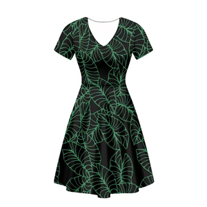 <span class=keywords><strong>Ropa</strong></span> de verano con estampado personalizado, Estilo Hawaiano suelto, estampado de hojas de Callo, Vestido de manga corta con cuello en V <span class=keywords><strong>para</strong></span> <span class=keywords><strong>mujer</strong></span>, falda de <span class=keywords><strong>fiesta</strong></span> y Club - Product Image 3