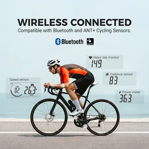 มาตรวัดความเร็วจักรยานไร้สาย GPS พร้อมมาตรวัดระยะทาง GPS BLE ANT+ เซ็นเซอร์สำหรับจักรยานเสือหมอบ รองรับการเชื่อมต่อแอป Strava พร้อมฟังก์ชั่นวัดความสูง - Product Image 2