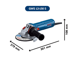 Meuleuse d'angle professionnelle haute performance <span class=keywords><strong>Bosh</strong></span> GWS 12-125 S/12-150 S/12-150 P, 125 mm/150 mm, 1200 W, pour la découpe et le meulage des métaux - Product Image 5