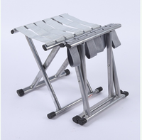 Tabouret de pêche gris argenté Mazar Chaise pliante portable légère avec dossier Design moderne pour les voyages en plein air en parc et en train