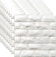 Autocollant mural en mousse PVC 3D, effet brique géométrique moderne, ignifuge et imperméable, pour salon et usage domestique, fabriqué en Chine