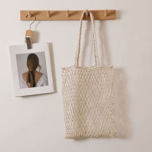 Bolso de Hombro Casual de Moda con Malla Hueca, Bolso Portátil de Paja Tejida, Nuevo Estilo, Bolso de Playa para Vacaciones en la Costa - Product Image 6