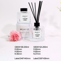 Bouteille diffuseur de parfum et d'huiles essentielles en verre transparent rayé rond vide de 200 ml, style luxe, avec boîtes d'emballage