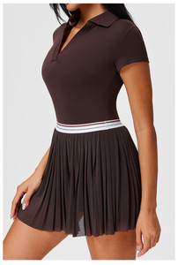 Ensembles deux pièces pour femmes 2026 : Col polo, jupe plissée de tennis et tenues de <span class=keywords><strong>golf</strong></span> à rayures pour femmes - Product Image 4