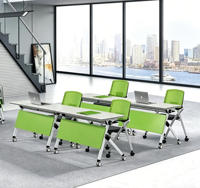 Table mobile multifonctionnelle polyvalente avec roulettes, bureau pliable et portable, table de conférence, assemblage facile