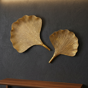 Bandeja Decorativa de Metal con Hojas de Ginkgo Doradas, Plato de Servir de Hierro, Decoración Moderna para el Hogar, Centro de Mesa, Venta al Por Mayor - Product Image 3