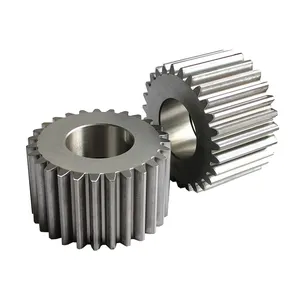 Tùy chỉnh thiết bị nhà sản xuất gia công CNC giá rẻ giá kim loại thép hình trụ bánh răng đôi spur Gear Set