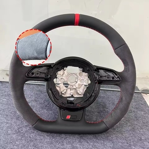 <span class=keywords><strong>Volant</strong></span> pour <span class=keywords><strong>Audi</strong></span> <span class=keywords><strong>A3</strong></span> A4 A5 A6 A7 A8 S3 S4 S5 B9 <span class=keywords><strong>Volant</strong></span> entièrement en daim avec surpiqûres rouges et cadre de bouton de commande - Product Image 5