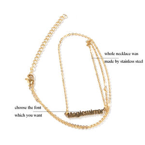 שרשרת אווין אופנתי שרשרת עם שם מותאם אישית צלחת שם אישית אישית זהב 18k pvd מצופה שם נירוסטה שרשרת תכשיטים - Product Image 2