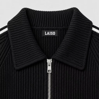 Veste réversible sportive vintage en tricot pour homme, personnalisée, avec fermeture éclair, broderie géométrique, 100% coton pur, logo embossé, marque Chine