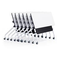 Mobilier de bureau à domicile Bureau d'étudiant Bureau d'étudiant à pied en acier Table mobile pliable pliante pour salle d'entraînement avec roues