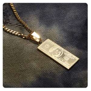 Collar con Colgante de Dólar Estadounidense de Alta Calidad, Diseño de $100, Chapado en Oro de 18K, Acero Inoxidable, Estilo Hip Hop - Product Image 4