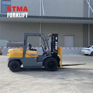 STMA 5m forklift diesel forklift 4 ton fork-lift truck with 3-stage free lift mast