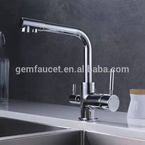 Robinet de cuisine à double poignée 3 voies pour eau potable filtrée par osmose inverse - Product Image 4
