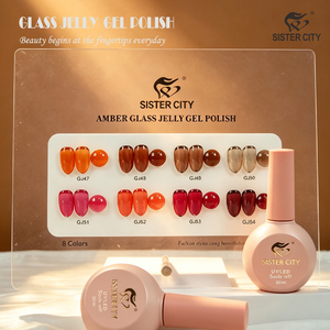 Vernis à ongles gel en verre ambré 8 couleurs certifié MSDS, teintes riches et saturées, effet <span class=keywords><strong>de</strong></span> couche transparente et modulable - Product Image 4