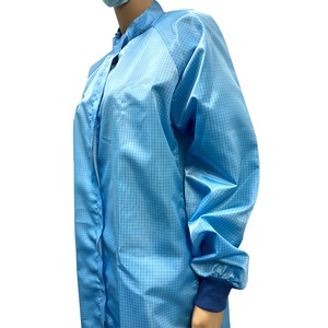 ALLESD antipolvere colore blu personalizzato ricamo ESD abito antistatico uniforme camera bianca uniforme - Product Image 3