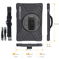 360 rotasyon Kickstand kalem yuvası sağlam evrensel Tablet kılıfı Samsung Galaxy Tab S7 S8 Tablet kılıf için 11 inç T870