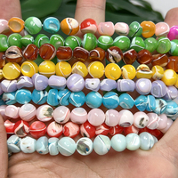 Manik-manik Cangkang Air Tawar Alami Berwarna-warni 7mm, Manik Spacer Longgar Tidak Beraturan untuk Pembuatan Perhiasan DIY, Aksesoris Anting Kalung