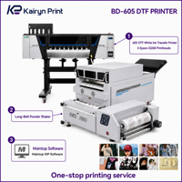 Imprimante DTF BD-605 5 têtes I3200, largeur d'impression 680 mm, 40 m²/h, encre CMYKW blanche pour impression textile par transfert thermique sur T-shirt