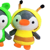 Peluche pingouin colorée de 7 pouces, bon marché, pour machine à grue de stand de jeu