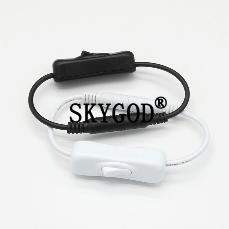 Выключатель света DC 5,5x2,1 мм 12 В штекер-гнездо Кабель питания ВКЛ./ВЫКЛ. Встроенный 304 Разъем переключателя для светодиодной ленты светильника