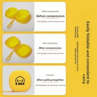 Bol de voyage pour animaux de compagnie ShengAnXin, style dessin animé, pliable, en silicone, portable, double bol d'alimentation pour chiens et chats