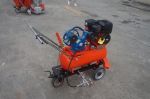 Gasoline Engine Cold <b>Paint</b> Road Line Marking Machine with Air Compressor, <b>Hand</b> Push Road Line Striper for Parking Lot - Product Image 5