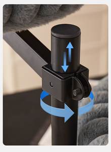 เตียงเปลญวนตั้งโต๊ะสำหรับแมวแบบหมุนได้360 ° เตียงในสำนักงานสำหรับแมวกำมะหยี่คู่ - Product Image 6