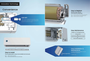 Wandmontiertes Mini-Split-Klimagerät Heizung AC-Einheit 9000 BTU Mini-Split-Klimaanlage - Product Image 4