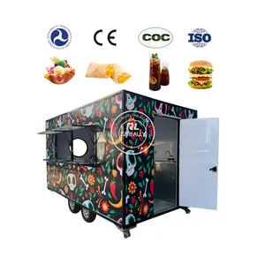 2024 Available Outdoor Street Fast Food Mobile Food Truck For With Cooking Equipment Mobile Kitchen Hotdog BBQ Food Trailers